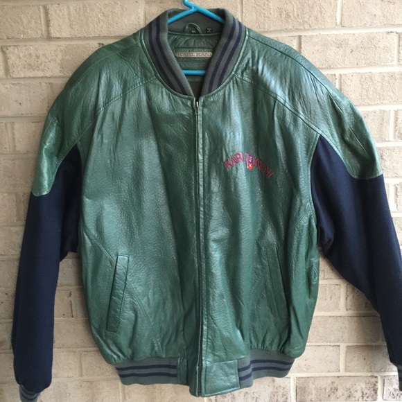 Vintage Karl Kani leather & wool jacket - Picture 2 of 7